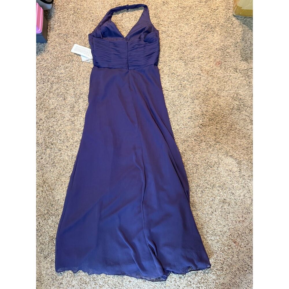 🌴Davids bridal purple halter-neck A-line formal gown size 10 - Picture 6 of 8
